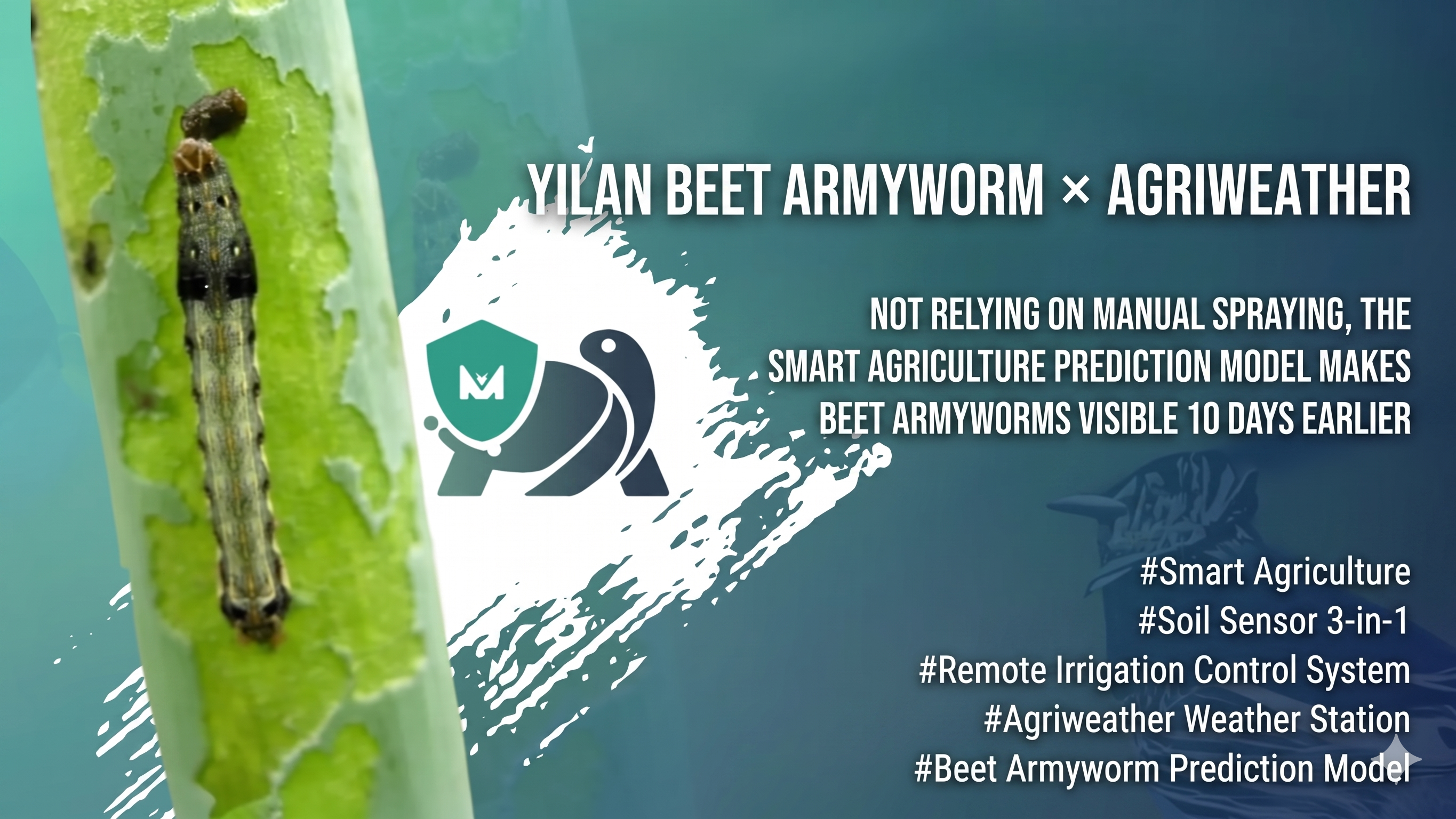 The image illustrates the Agri-PestMaster App and the beet armyworm (Image source: Eastern Broadcasting Company, EBC).